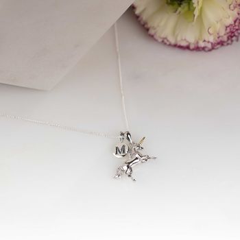 Personalised Solid Silver Unicorn Necklace, 3 of 5