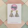 Silver Glitter Christmas Tree With Star Earrings / Festive Jewellery Sparkly Tree With Gold Star / Winter Style Jewellery Shimmering Icy Forest Dangles / Christmas Gift Bold Sparkly Festive Accessories, thumbnail 1 of 5