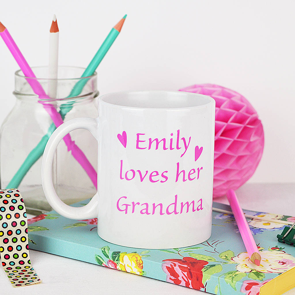Personalised 'Love Grandma' Mug By Andrea Fays