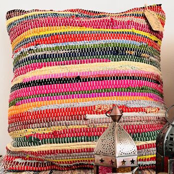 Rag Rug Rainbow Striped Cushion Cover And Inner, 5 of 7