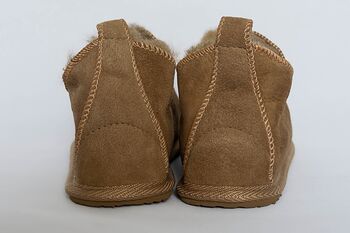 Sheepskin Slippers Camel 100% Hand Crafted Hard Sole, 4 of 4