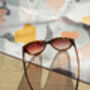 Tortoise Shell Circle Arm Detail Oversize Sunglasses, thumbnail 5 of 7