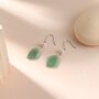 Sterling Silver Dangling Carved Jade Leaf Earrings With Natural Freshwater Pearls, thumbnail 7 of 12