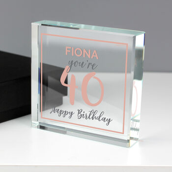 Rose Gold Birthday Personalised Crystal Token, 2 of 7