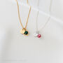 80th Birthday Gift For Her – Sterling Silver Birthstone And Personalised Disc Necklace, thumbnail 8 of 8