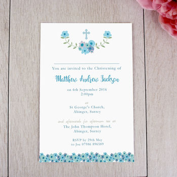Personalised Floral Christening Or Baptism Invitations, 3 of 6