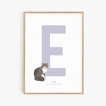 Personalised Children's Initial And Pet Print, 3 of 7