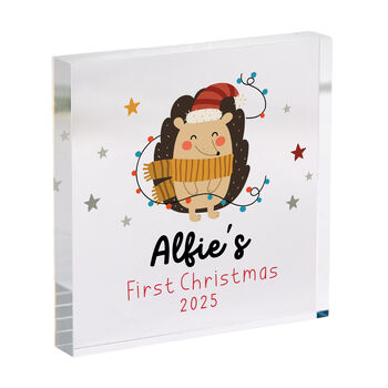 Personalised Baby’s First Christmas Gift Acrylic Block, 4 of 4