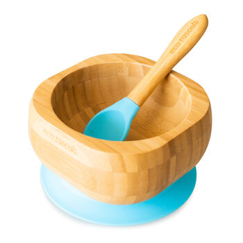 Bamboo Bowl And Spoon Set Blue, 2 of 6