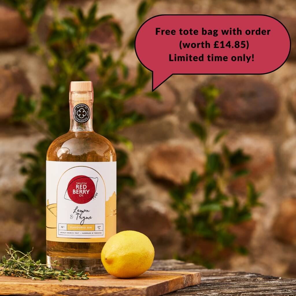 Yorkshire Lemon And Thyme Flavoured Gin By The Little Red Berry Co