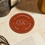 'Let's Go Adventuring' Personalised Leather Coaster, thumbnail 2 of 4
