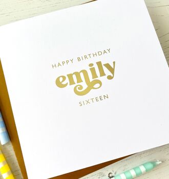 16th Birthday Personalised Foiled Card, 2 of 2