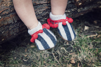 Handmade Recycled Cashmere Baby Booties, 3 of 12