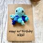 Personalised Name Age Octopus Crochet Birthday Card Handmade, thumbnail 1 of 12