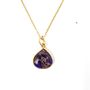 18k Gold Vermeil Plated Amethyst Birthstone Necklace, thumbnail 3 of 5