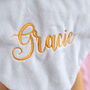 Personalised Grey Plush Elephant Baby Comforter, thumbnail 6 of 6