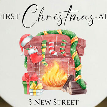 Personalised First Christmas New Home Bauble Fireplace Design Keepsake Gift, 2 of 3
