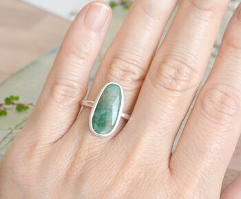 Rose Cut Oval Emerald Ring, 3 of 3