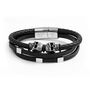 Personalised Men's Skulls Leather Rope Bracelet, thumbnail 5 of 5