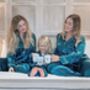 Personalised Mum And Daughter Matching Emerald Silky Pj, thumbnail 9 of 9