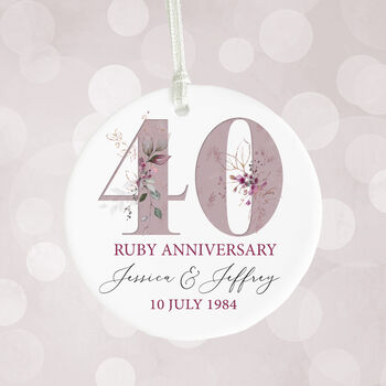 Ruby 40th Anniversary Celebration Bauble, 2 of 6