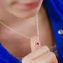 Girl's Silver Script Initial And Birthstone Necklace, thumbnail 1 of 11