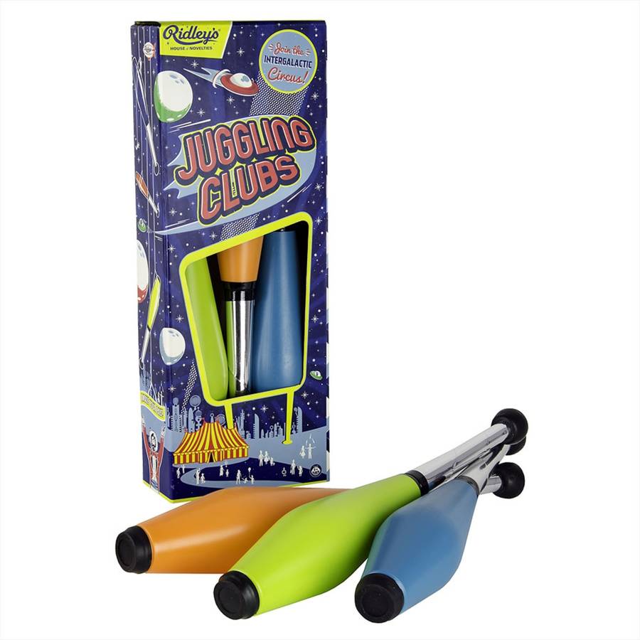 three circus juggling clubs by doodlebugz