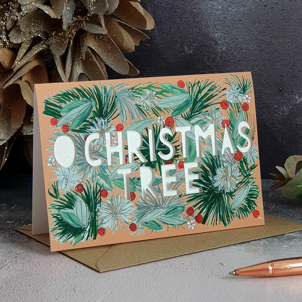 Papercut 'O Christmas Tree' Christmas Card, 1 of 5