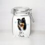 Personalised Border Collie Kilner Style Dog Treat Jar, thumbnail 1 of 2