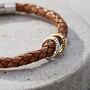 Men's Personalised Message Plaited Leather Bracelet, thumbnail 3 of 9
