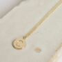 Delicate Solid Gold Initial Disc Necklace, thumbnail 3 of 7
