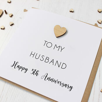 5th Wooden Anniversary Card For Husband/Wife, 2 of 2