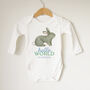 Hello World Bunny Baby Bodysuit, thumbnail 2 of 4