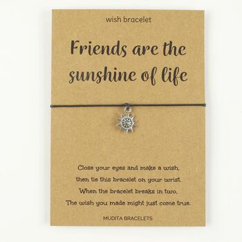 Friends Are The Sunshine Of Life Wish Bracelet, 3 of 4