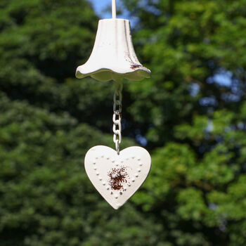 Ornate Hanging Heart Garden Wind Chime, 5 of 7