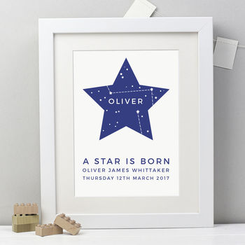 Personalised 'A Star Is Born' New Baby Print, 6 of 7