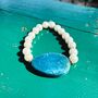 Rhoda Chunky Gemstone Bead With Faux Pearls Elastic Bracelet, thumbnail 4 of 5