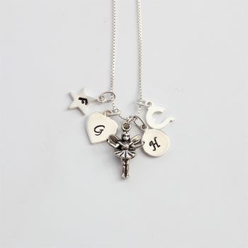 Silver Fairy Necklace With Birthstone And Letter Charm, 9 of 12