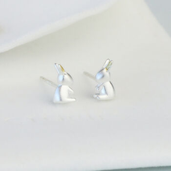 Sterling Silver Rabbit Stud Earrings, 4 of 5