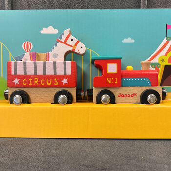 Wooden Circus Train Toy And Personalised Track, 3 of 6