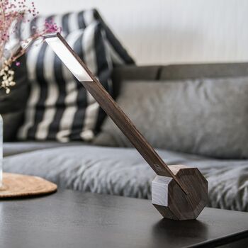 Octagon One Desk Lamp Walnut, 3 of 5