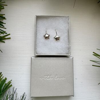 Star Earrings On Short Drop Hooks Sterling Silver, 5 of 5