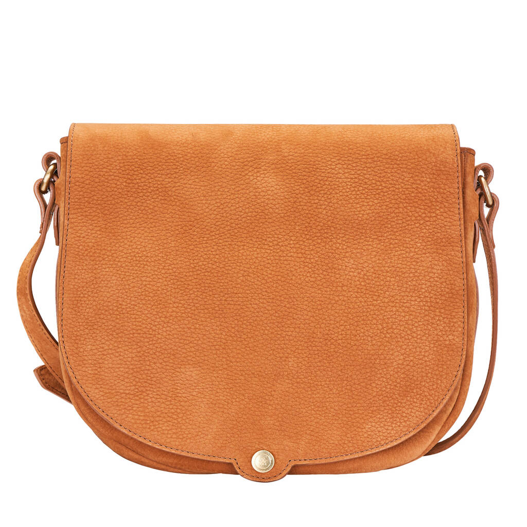Personalised Ladies Suede Saddle Bag Handbag 'Nola M' By Maxwell Scott