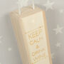 Personalised Keep Calm Engraved Wooden Bottle Box, thumbnail 4 of 5