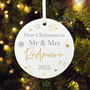 First Christmas As Ceramic Disc Hanging Decoration Bauble + Gift Box, thumbnail 5 of 5