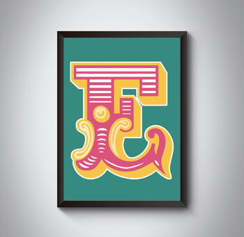 E Capital Letter Bold Carnival Circus Art Print, 4 of 5