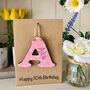 Personalised 10th Birthday Letter Wooden Keepsake Card, thumbnail 1 of 2