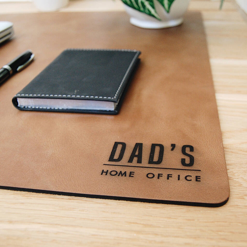 Vintage Leather Personalised Home Office Desk Mat By The British Belt Company