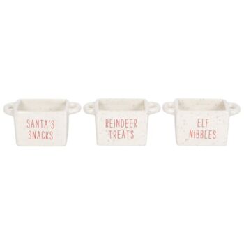 Set Of Three Ceramic Christmas Snack Pots, 2 of 6