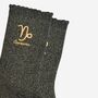 Women's Glitter Socks Black Gold Zodiac Capricorn, thumbnail 4 of 5